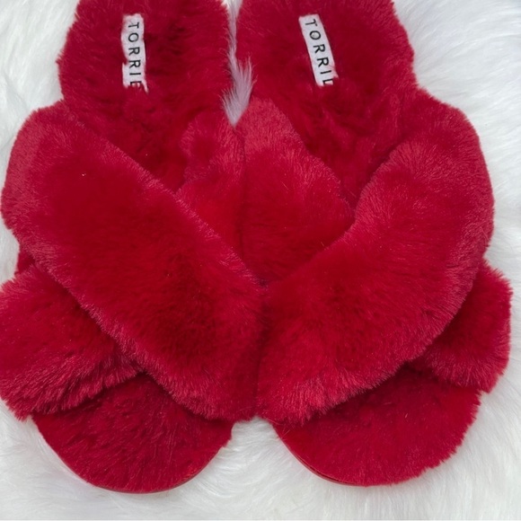 Criss Cross Slipper torrid faux fur red - Picture 4 of 10